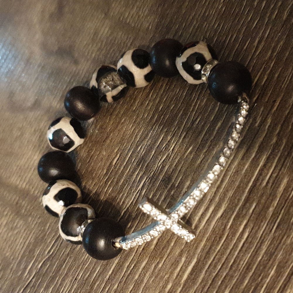 wristlet bracelet cross  animal print